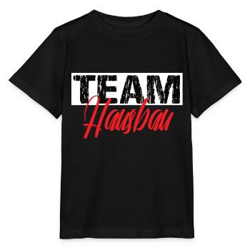 Team Hausbau - Stanley/Stella Kinder T-Shirt MINI CREATOR  - Schwarz - Vorne - Mikhail (115cm)