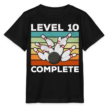 Bowling Level 10 Complete 10. Geburtstag Bowlers - Stanley/Stella Kinder T-Shirt MINI CREATOR  - Schwarz - Vorne - Mikhail (115cm)