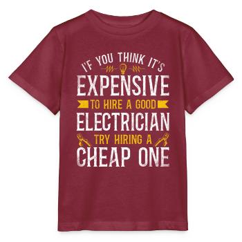Électricien - T-shirt bio MINI CREATOR Stanley/Stella Enfant - bordeaux - Devant - Kain (125cm)