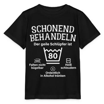 Schonend Behandeln Geiler Schlüpfer 80. Geburtstag - Stanley/Stella Kinder T-Shirt MINI CREATOR  - Schwarz - Vorne - Mikhail (115cm)
