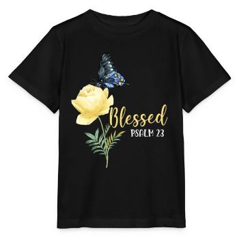 Christian Bible Verse Butterfly - Stanley/Stella Kinder T-Shirt MINI CREATOR  - Schwarz - Vorne - Mikhail (115cm)