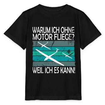 Segelflugzeug Segelflieger - Stanley/Stella Kinder T-Shirt MINI CREATOR  - Schwarz - Vorne - Mikhail (115cm)