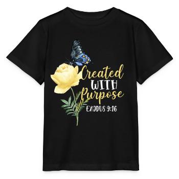 Christian Bible Verse Butterfly - Stanley/Stella Kinder T-Shirt MINI CREATOR  - Schwarz - Vorne - Mikhail (115cm)