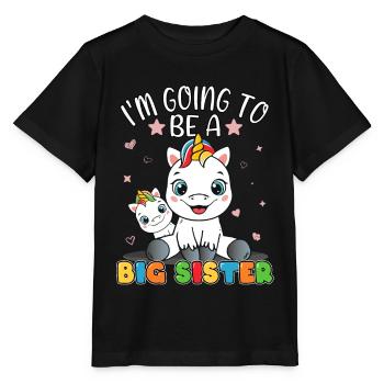Sœur Licorne Je vais être une grande sœur - T-shirt bio MINI CREATOR Stanley/Stella Enfant - noir - Devant - Mikhail (115cm)