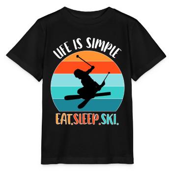 Ski ski Skieurs Vacances au ski - T-shirt bio MINI CREATOR Stanley/Stella Enfant - noir - Devant - Mikhail (115cm)