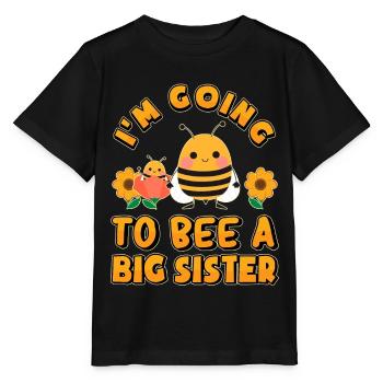 Sœur Je vais être une grande sœur abeille - T-shirt bio MINI CREATOR Stanley/Stella Enfant - noir - Devant - Mikhail (115cm)