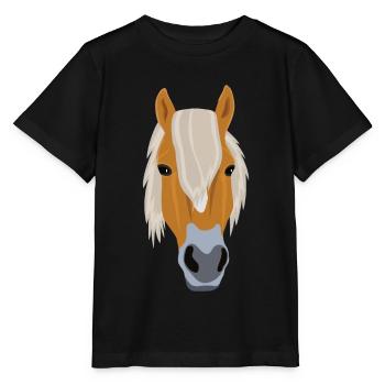 Haflinger Head Riding Pony Gift - Stanley/Stella MINI CREATOR Kids’ T-Shirt - black - Front - Mikhail (115cm)