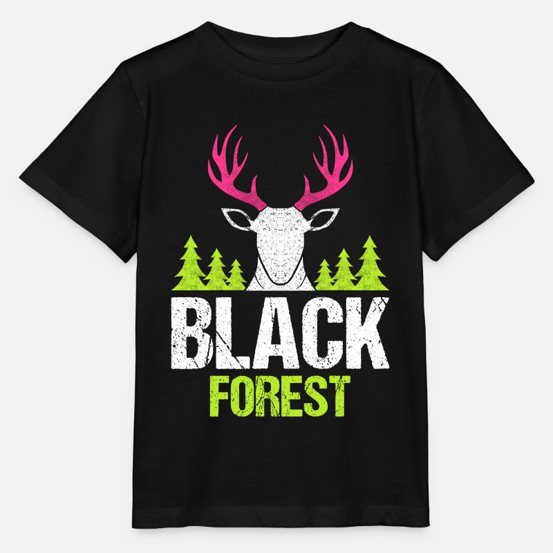 Black Forest Deer Antler Pink - Stanley/Stella MINI CREATOR Kids’ T-Shirt - black