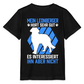 Mein Leonberger hört gut Leonberg Hund - Stanley/Stella Kinder T-Shirt MINI CREATOR  - Schwarz - Vorne - Mikhail (115cm)