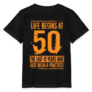 50 Geburtstag - Stanley/Stella Kinder T-Shirt MINI CREATOR  - Schwarz - Vorne - Mikhail (115cm)
