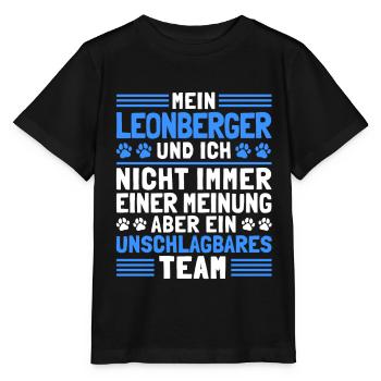 Mein Leonberger und Ich Leonberg Hund - Stanley/Stella Kinder T-Shirt MINI CREATOR  - Schwarz - Vorne - Mikhail (115cm)