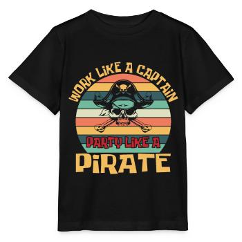 Pirate Pirate Pirate Ship Pirate Gift - Stanley/Stella MINI CREATOR Kids’ T-Shirt - black - Front - Mikhail (115cm)