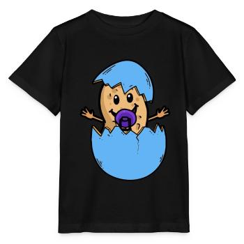 Coquille d’arachide naissance bébé éclosion oeuf - T-shirt bio MINI CREATOR Stanley/Stella Enfant - noir - Devant - Mikhail (115cm)