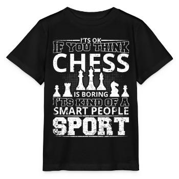 Pièces d’échecs Jeu d’échecs Échecs Échecs - T-shirt bio MINI CREATOR Stanley/Stella Enfant - noir - Devant - Mikhail (115cm)