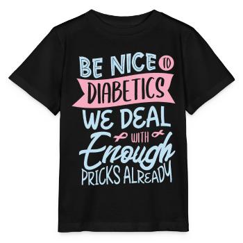 Diabetes awareness for a Diabetic - Stanley/Stella MINI CREATOR Kids’ T-Shirt - black - Front - Mikhail (115cm)