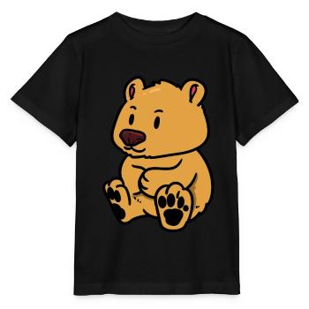 Bär Stofftier kuscheln Kinder Baby Teddybär - Stanley/Stella Kinder T-Shirt MINI CREATOR  - Schwarz - Vorne - Mikhail (115cm)