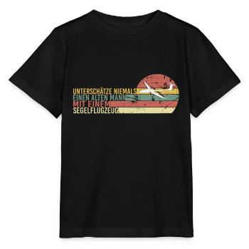 Segelfliegen und Segelflieger - Stanley/Stella Kinder T-Shirt MINI CREATOR  - Schwarz - Vorne - Mikhail (115cm)