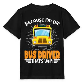 School Bus School Bus Driver Bus Busfaher Gift - Stanley/Stella MINI CREATOR Kids’ T-Shirt - black - Front - Mikhail (115cm)