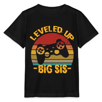 Leveled Up Big Sis Big Sister Sister - Stanley/Stella MINI CREATOR Kids’ T-Shirt - black - Front - Mikhail (115cm)