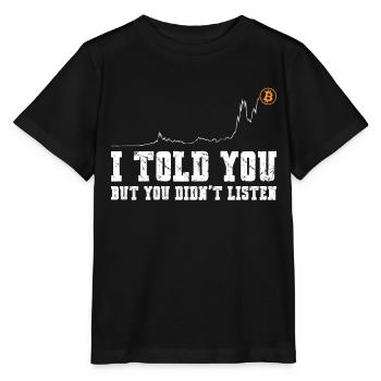 Bitcoin Crypto Chart je vous ai dit - T-shirt bio MINI CREATOR Stanley/Stella Enfant - noir - Devant - Mikhail (115cm)