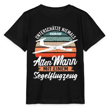 Segelfliegen und Segelflieger - Stanley/Stella Kinder T-Shirt MINI CREATOR  - Schwarz - Vorne - Mikhail (115cm)