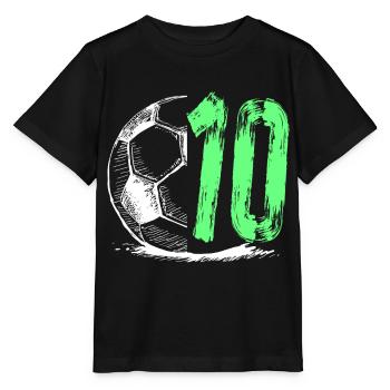 Football birthday 10 years - Stanley/Stella MINI CREATOR Kids’ T-Shirt - black - Front - Mikhail (115cm)