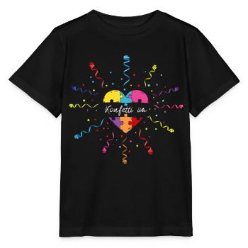 Konfetti im Herzen Karneval Konfetti - Stanley/Stella Kinder T-Shirt MINI CREATOR  - Schwarz - Vorne - Mikhail (115cm)
