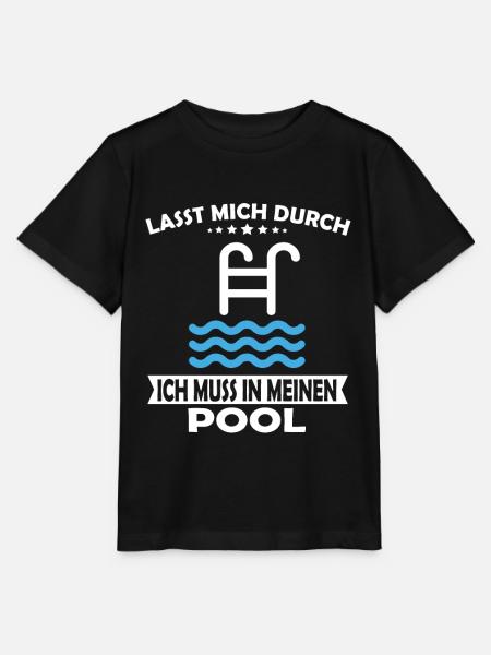 Lasst mich durch ich muss in meinen Pool - Stanley/Stella Kinder T-Shirt MINI CREATOR  - Schwarz