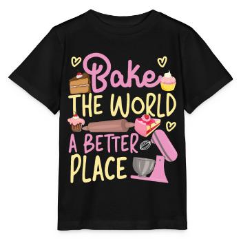 Bake Baking Beater Bake The World - Stanley/Stella MINI CREATOR Kids’ T-Shirt - black - Front - Mikhail (115cm)