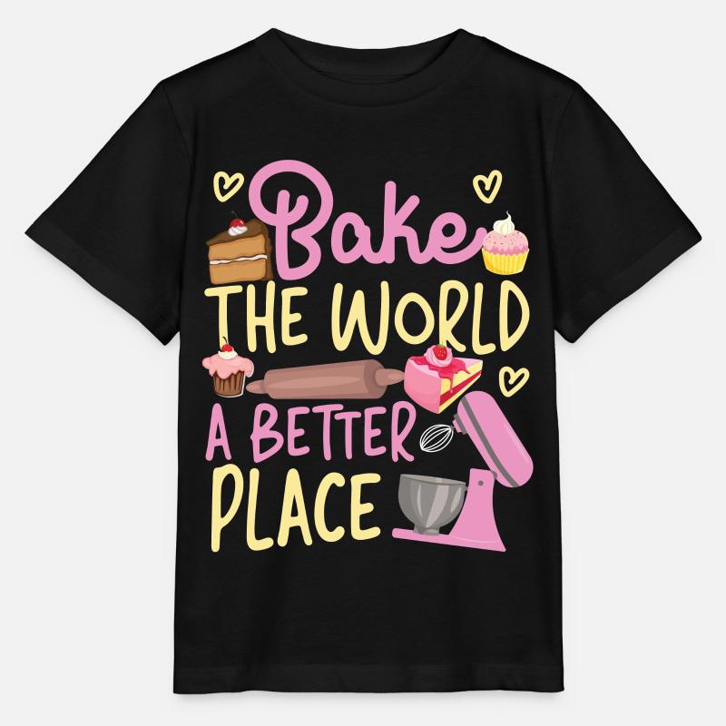 Bake Baking Beater Bake The World - Stanley/Stella MINI CREATOR Kids’ T-Shirt - black