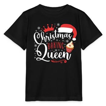 Bake Baking Christmas Cupcake - Stanley/Stella MINI CREATOR Kids’ T-Shirt - black - Front - Mikhail (115cm)