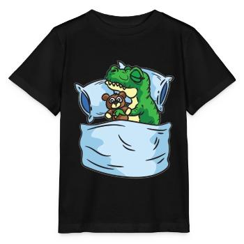 Schlafendes T-Rex Stofftier Sleepshirt - Stanley/Stella Kinder T-Shirt MINI CREATOR  - Schwarz - Vorne - Mikhail (115cm)