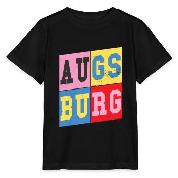 Augsburg Allemagne City Font Retro Home - T-shirt bio MINI CREATOR Stanley/Stella Enfant - noir - Devant - Mikhail (115cm)