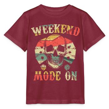 Casino Poker Games Weekend Mode on Poker - Stanley/Stella MINI CREATOR Kids’ T-Shirt - burgundy - Front - Kain (125cm)