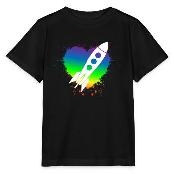 Gay Rocket Owner - Homosexual Rainbow Flag Edition - Stanley/Stella MINI CREATOR Kids’ T-Shirt - black - Front - Mikhail (115cm)