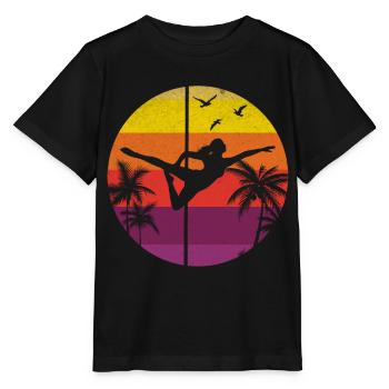 Pole Dance Pole Dancing Girl I Sunset Pole Dance - Stanley/Stella Kinder T-Shirt MINI CREATOR  - Schwarz - Vorne - Mikhail (115cm)