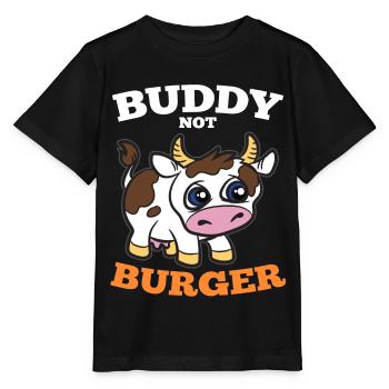 Kumpel nicht Burger süßes Kuh Kalb Kalb - Stanley/Stella Kinder T-Shirt MINI CREATOR  - Schwarz - Vorne - Mikhail (115cm)