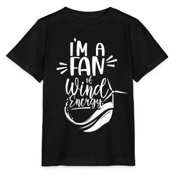I am a fan of wind energy wind turbine wind turbine - Stanley/Stella MINI CREATOR Kids’ T-Shirt - black - Front - Mikhail (115cm)