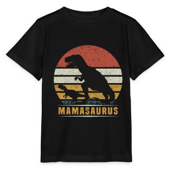 MamaSaurus Dino Mama Dinosaur Mama Dino Mama - Stanley/Stella MINI CREATOR Kids’ T-Shirt - black - Front - Mikhail (115cm)