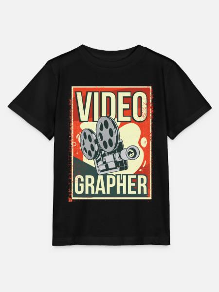 Videofilmer Kameramann Filmer Editor Filmeditor - Stanley/Stella Kinder T-Shirt MINI CREATOR  - Schwarz
