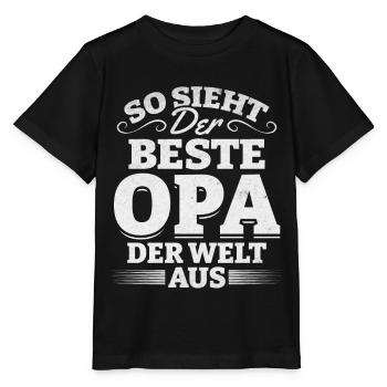So sieht der beste Opa der Welt aus I Bester Opa - Stanley/Stella Kinder T-Shirt MINI CREATOR  - Schwarz - Vorne - Mikhail (115cm)