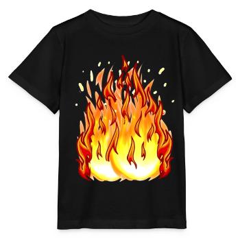 Flamme de feu Boule de feu Enfer Brûler Feu - T-shirt bio MINI CREATOR Stanley/Stella Enfant - noir - Devant - Mikhail (115cm)