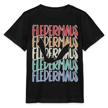 Fledermaus Fledermäuse - Stanley/Stella Kinder T-Shirt MINI CREATOR  - Schwarz - Vorne - Mikhail (115cm)