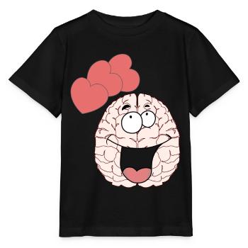 Cerveau Cerveau Sentiments Amour Partenariat Valentin - T-shirt bio MINI CREATOR Stanley/Stella Enfant - noir - Devant - Mikhail (115cm)