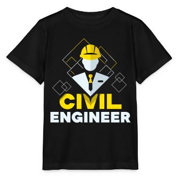 Ingénieur civil Profession étudiante en génie civil - T-shirt bio MINI CREATOR Stanley/Stella Enfant - noir - Devant - Mikhail (115cm)