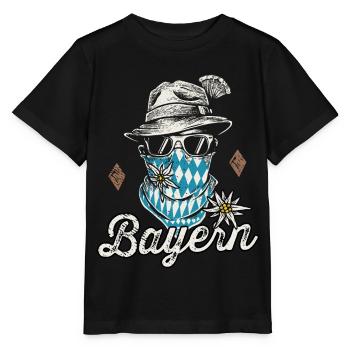 Freistaat Bayern T-Shirt Herren Bayrische Tracht - Stanley/Stella Kinder T-Shirt MINI CREATOR  - Schwarz - Vorne - Mikhail (115cm)