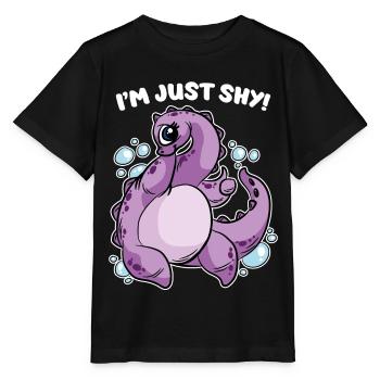 Je suis juste timide Le monstre du Loch Ness - T-shirt bio MINI CREATOR Stanley/Stella Enfant - noir - Devant - Mikhail (115cm)