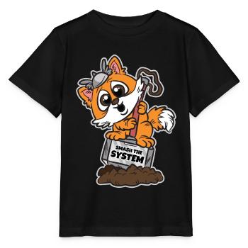 Écrasez le système anarchiste Corgi - T-shirt bio MINI CREATOR Stanley/Stella Enfant - noir - Devant - Mikhail (115cm)