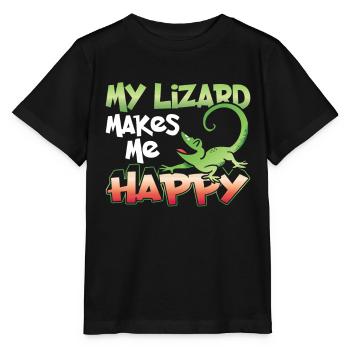 Mon lézard me rend heureux lézard lézard lézard lézard - T-shirt bio MINI CREATOR Stanley/Stella Enfant - noir - Devant - Mikhail (115cm)