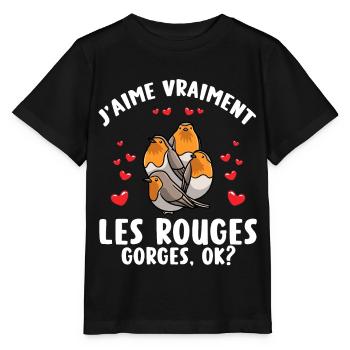 Rouge-gorge Familier Humour Oiseau - T-shirt bio MINI CREATOR Stanley/Stella Enfant - noir - Devant - Mikhail (115cm)